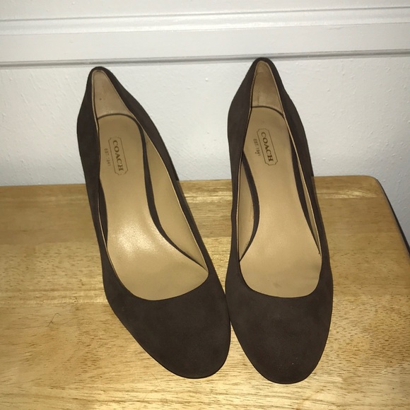 Suede Brown High Heels - Picture 1 of 5